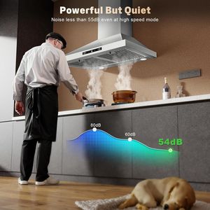 Cappa da cucina a parete da 24 pollici, con o senza condotto, 450 CFM, in acciaio inossidabile, con controlli touch a rilevamento gestuale - Product Image 5