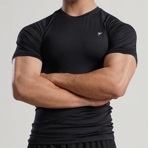 athletic gym <b>compression</b> tshirt men workout fitness tee quick dry stretch sportswear supplier - Product Image 6