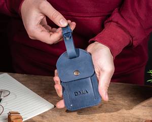 Personalized Genuine Leather Luggage Tags Travel Bag Tags Privacy Flap Suitcase <b>Name</b> <b>Labels</b> Custom Foil LMP-0293 - Product Image 1