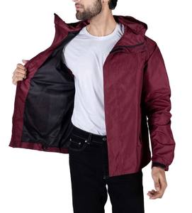 Veste à capuche imperméable pour homme, couleur bordeaux, vêtements de sport d'extérieur avec poches zippées, style streetwear, manteau en toile, qualité industrielle - Product Image 4