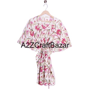 Nouvelle arrivée : robe courte kaftan et tunique à imprimé floral, élégante robe indienne en coton pour femme, cadeau pour elle - Product Image 1