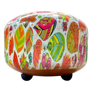 Tambor de Lengüetas Digital Moderno de Acero Inoxidable con Arte Floral de Hojas Coloridas, Instrumento de Percusión Handpan para Meditación, Yoga, Halloween - Product Image 1