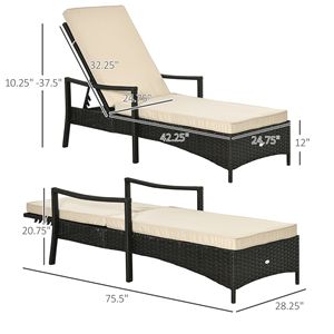 Tumbona de Ratán Lavable para Mujer con Cojín Ajustable para Uso Individual o Doble - Product Image 3