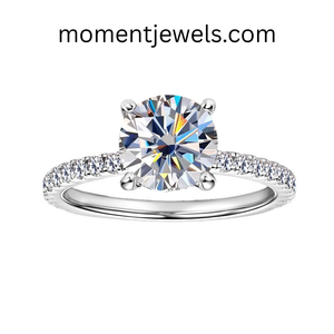 Anillo de Moda de Plata de Ley 925 con Moissanita, Anillo de Boda Geométrico Minimalista, Joyería Moderna y Elegante para Regalo - Product Image 2