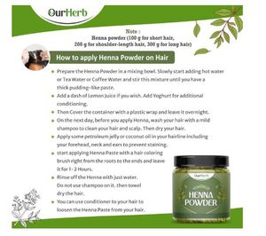 Poudre de Henné Pure et Naturelle (Lawsonia Inermis) Enrichie en Herbes Précieuses pour une Coloration Naturelle des Cheveux, Stimulateur de Croissance - Product Image 3