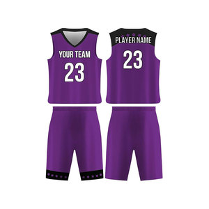 Ensemble de maillots de basket personnalisés, col en V, sans manches, impression sublimée, rouge rose, vêtements d'équipe unisexes pour adultes, coupe athlétique respirante - Product Image 2
