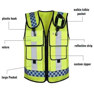 Chaleco de Seguridad Reflectante de Alta Visibilidad Personalizado al por Mayor, 100% Poliéster, con Bolsillos - Product Image 3