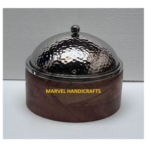 Best Teak wood <b>dinnerware</b> Serving casseroles stainless steel Food Warmer hotpot handicraft Serving casserole cookware <b>sets</b> Gulf - Product Image 3
