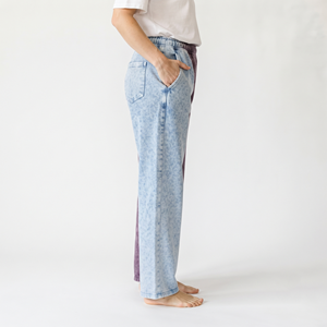 Best Quality Women’s Custom Acid Wash Split Color Two Tone <b>Oversized</b> <b>Sweatpants</b> Baggy Joggers Loose Fit Casual Track Pants - Product Image 3
