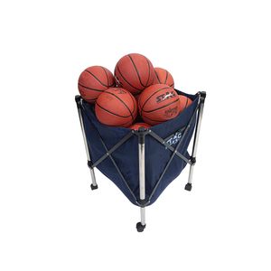 Support de rangement portable et pliable pour ballons de basketball Stag Iconic avec poche en filet, cadre en aluminium, organisateur roulant, chariot à ballons 61x61x50cm - Product Image 1