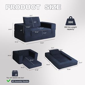 Divano Letto Moderno Comprimibile per Cani e Adulti in Tessuto Corduroy per Soggiorno e Camera da Letto - Nessun Montaggio Richiesto - Product Image 4
