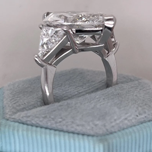 Bague de fiançailles de luxe en or 18 carats, 12 carats, couleur F, clarté VVS2, certifiée IGI, trois pierres de laboratoire de forme Marquise avec trillions latéraux, livraison gratuite - Product Image 1
