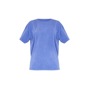 Camiseta de Lona Gruesa con Lavado Ácido para Mujer, Manga Corta, Transpirable, Corte Ajustado, Poliéster/Algodón, Verano, OEM, Marca Privada - Product Image 2
