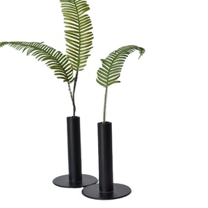 Modern new Tube Metal Vase Black Finish Minimalist Flower Vase Cylinder Design Tabletop Decorative Vase for Living Room Office - Product Image 1