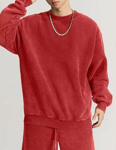 Nouvelle Arrivée Service OEM Anti-boulochage Séchage Rapide Sweat-shirts à Capuche Homme Col Rond Effet Délavé Acide Dernier Cri Sweat-shirt Homme Effet Délavé Acide - Product Image 6