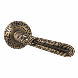 Manija de Puerta Dominus Baro en Bronce Antiguo con Grabado Intrincado, Palanca de Diseño de Lujo para Puertas Interiores, Hogar y Oficina - Product Image 1