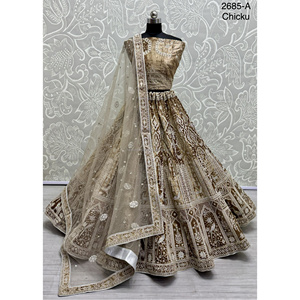 Collections de velours de mariée indienne pour mariée avec Zarkhan Work par Fabzone Model FZBELLA - Product Image 5