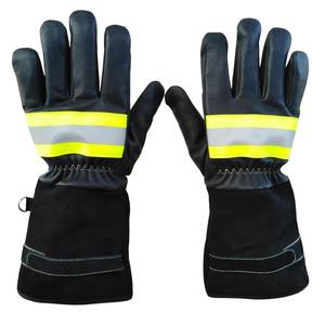 Gants de pompier en cuir de vachette ignifuges résistants à l'usure, combinaisons de sauvetage imperméables pour pompiers - Product Image 1