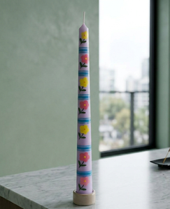 Bougie conique en cire de soja et de paraffine, magnifiquement peinte à la main avec motifs floraux - Sans fumée pour la décoration intérieure, les anniversaires, les mariages, les occasions festives - Vente en gros - Product Image 2