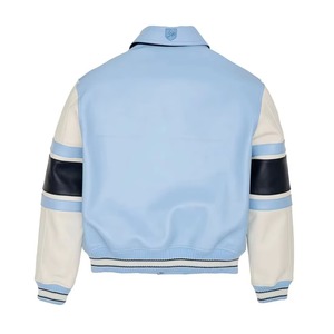 Chaqueta Avirex USA Edición Mink para Hombre, Chaqueta Bomber Americana de Cuero Natural, Chaqueta Avirex de Cuero Color Azul Claro - Product Image 2