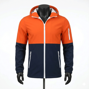 Chaqueta Softshell para Hombre, Estilo Casual, con Capucha y Cierres de Contraste, Ajustable, para Actividades al Aire Libre - Product Image 1