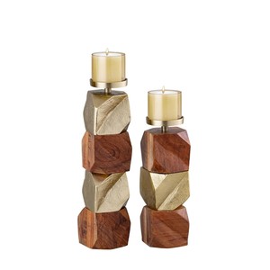 Portavelas Cuadrados de Bambú Sostenible Hechos a Mano, Venta al Por Mayor OEM |   Aqudus Saleem India para Decoración del Hogar, Cumpleaños y Bodas - Product Image 1