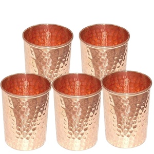 Copper <b>glasses</b> traditional <b>water</b> cup ayurvedic drinkware eco reusable durable for classic home kitchen hydration use - Product Image 1