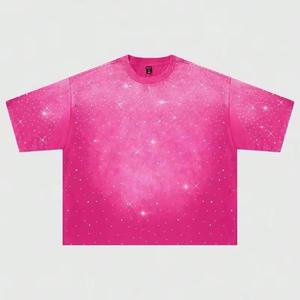 เสื้อยืดโอเวอร์ไซส์สีดำลายดาวพิมพ์ดิจิทัล แขนสั้น คอกลม ผ้าถักโพลีเอสเตอร์ สไตล์ลำลองสำหรับผู้ชาย - Product Image 5