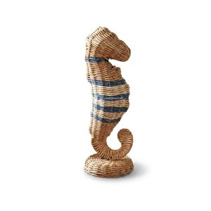 Jarrón de Mimbre y Ratán con Forma de Caballito de Mar, Centro de Mesa Tejido a Mano para Decoración de Sala de Estar y Hogar - Product Image 1