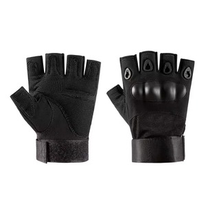 Gants tactiques en cuir demi-doigts avec fermeture auto-agrippante antidérapants pour le tir à l'air comprimé, la chasse, la randonnée, le cyclisme, la conduite et la moto - Product Image 2