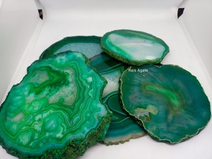 Wholesale natural Decorative Crystal Quartz <b>Agate</b> Green round shape <b>Coaster</b> Natural <b>agate</b> for decoration and gift - Product Image 5