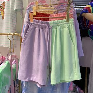 Shorts décontractés de haute qualité 100 % coton avec cordon de serrage, personnalisables avec logo, amples, pour la course, l'été, unisexe, par le fabricant - Product Image 2