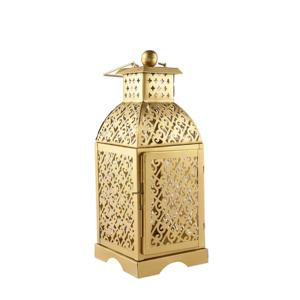 <b>Moroccan</b> White Hexagonal Metal <b>Lantern</b> With Perforated Design For Home Decoration - Product Image 5