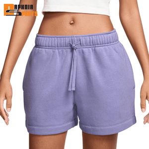 Pantalones Cortos Deportivos Casuales para Mujer, 100% Algodón, Forro Polar Ecológico, Transpirables, Cintura Alta Elástica, 300g, para Entrenamiento - Product Image 5