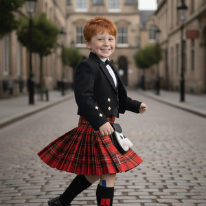 Conjunto de Kilt Escocés de Alta Calidad para Niños, Chaqueta Estilo Príncipe Charlie, Disponible en 50 Tartans - Product Image 2