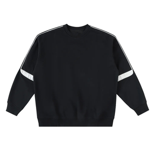 เสื้อสเวตเชิ้ตคอกลมโอเวอร์ไซส์แบบเรียบๆ สำหรับทุกเพศ |   เสื้อสตรีทแวร์ผ้าฝ้ายฟลีซเนื้อหนาแบบเรียบ - Product Image 1