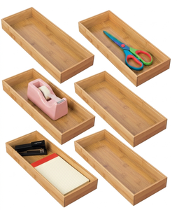 Expandable Bamboo <b>Drawer</b> Organizer Kitchen Utensil <b>Storage</b> Tray Wooden Cutlery Divider for Cabinet Home Organization System - Product Image 4