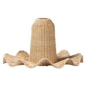 โคมไฟหวายสานแบบสร้างสรรค์จากธรรมชาติโคมไฟระย้ารูปคลื่นที่เป็นเอกลักษณ์สำหรับตกแต่งบ้านและการออกแบบให้แสงสว่างเป็นมิตรกับสิ่งแวดล้อม - Product Image 1