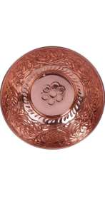 Bol décoratif en cuivre pur embossé, fait main, motif floral antique, de la collection Signature Metal Exports - Product Image 4