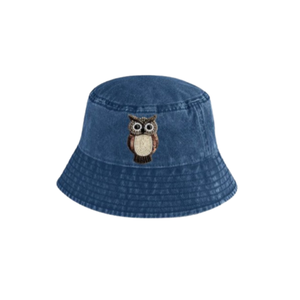 Chapeau Bob Réversible en Jean et Lin Brodé à la Main Personnalisé Unisexe Réglable Style Décontracté Panneau Avant Pêche Extérieur - Product Image 4
