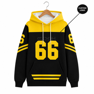 Sweat-shirt à capuche Cosh International Sorority Sisterhood noir et jaune avec imprimé numéro 66, poches avant, coupe classique - Product Image 5