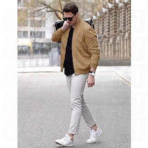 Blousons Bomber Col Baseball OEM Importés pour Hommes – Tenue de Vol en Polyester avec Impression Personnalisée, Broderie et Marquage de Luxe sur Mesure - Product Image 4