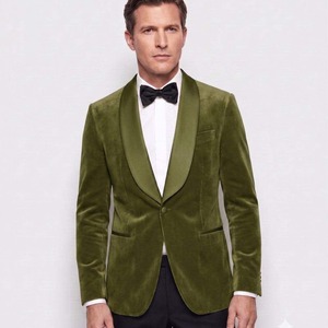 High Quality Olive Velvet Fabric Soft Comfortable <b>Material</b> for Men Women Dresses Coats and Costume Wear For Sale - Product Image 2