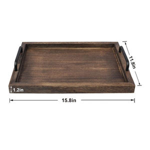 ถาดไม้สำหรับเสิร์ฟพร้อมที่จับโลหะสำหรับโรงแรมร้านอาหารบาร์ - Product Image 3