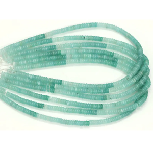 Cuentas Planas de Calcedonia Aqua Natural de 5-6 mm, Cuentas de Calcedonia Azul Cielo Lisas de 15 Pulgadas, Cuentas de Piedras Preciosas Heishi, Joyería al por Mayor - Product Image 2