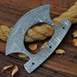 Cuchillo para Pizza de Acero de Damasco, Cuchillo Tipo Mezzaluna, Hoja de Espiga Completa, para Venta al por Mayor, Cuchillo para Pizza de Alta Calidad para Cocina - Product Image 3