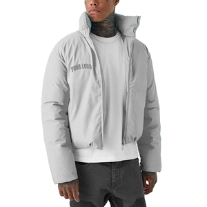 Down Coat Men's Hooded Down <b>Jacket</b> Low Collar Short Thick Winter Puffer <b>Packable</b> Warm Insulation & Lightweight <b>Jacket</b> for Men - Product Image 5