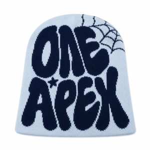 Light Blue Navy Graphic Knit Beanie Hat Design Custom Logo Ribbed <b>Winter</b> <b>Cap</b> Unisex Streetwear Wholesale OEM - Product Image 5