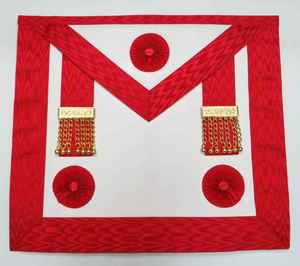 Tablier maçonnique de qualité supérieure brodé à la main, Tablier de Maître Ancien de la Loge Bleue, Tabliers en velours blanc et bleu, REGALIA MASONIQUE - Product Image 1