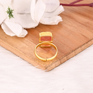 Pink Tourmaline Hydro <b>Ring</b> Gold Plated Brass Handmade <b>Adjustable</b> Gemstone <b>Ring</b> Fashion Jewelry for Women - Product Image 5